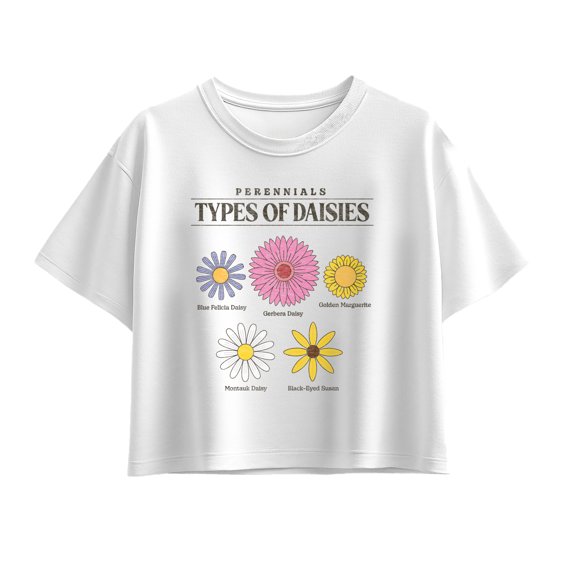 Instant Message - Types of Daisies - Youth Girls Boxy T-Shirt