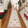 thumbnail image 3 of Lahome Decor Christmas Hallway Runner Rug,2'x8' Holiday Decorative Xmas Tree and Snowflake Area Rug,Non-Slip Washable Indoor Door Mat for Living Room,Bedroom,Entryway,Beige, 3 of 8