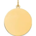 thumbnail image 1 of 14K Yellow Gold Plain .027 Gauge Circular Engravable Disc Charm (31 X 24) Made In United States xm139/27, 1 of 5