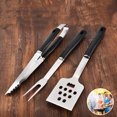 thumbnail image 3 of Juego de 3 herramientas de acero inoxidable para barbacoa, ideales para exteriores., 3 of 7