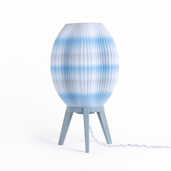 JONATHAN Y Wavy 16.5" Modern Contemporary Plant-Based PLA 3D Printed Dimmable LED Table Lamp, Blue/White, USA1000D