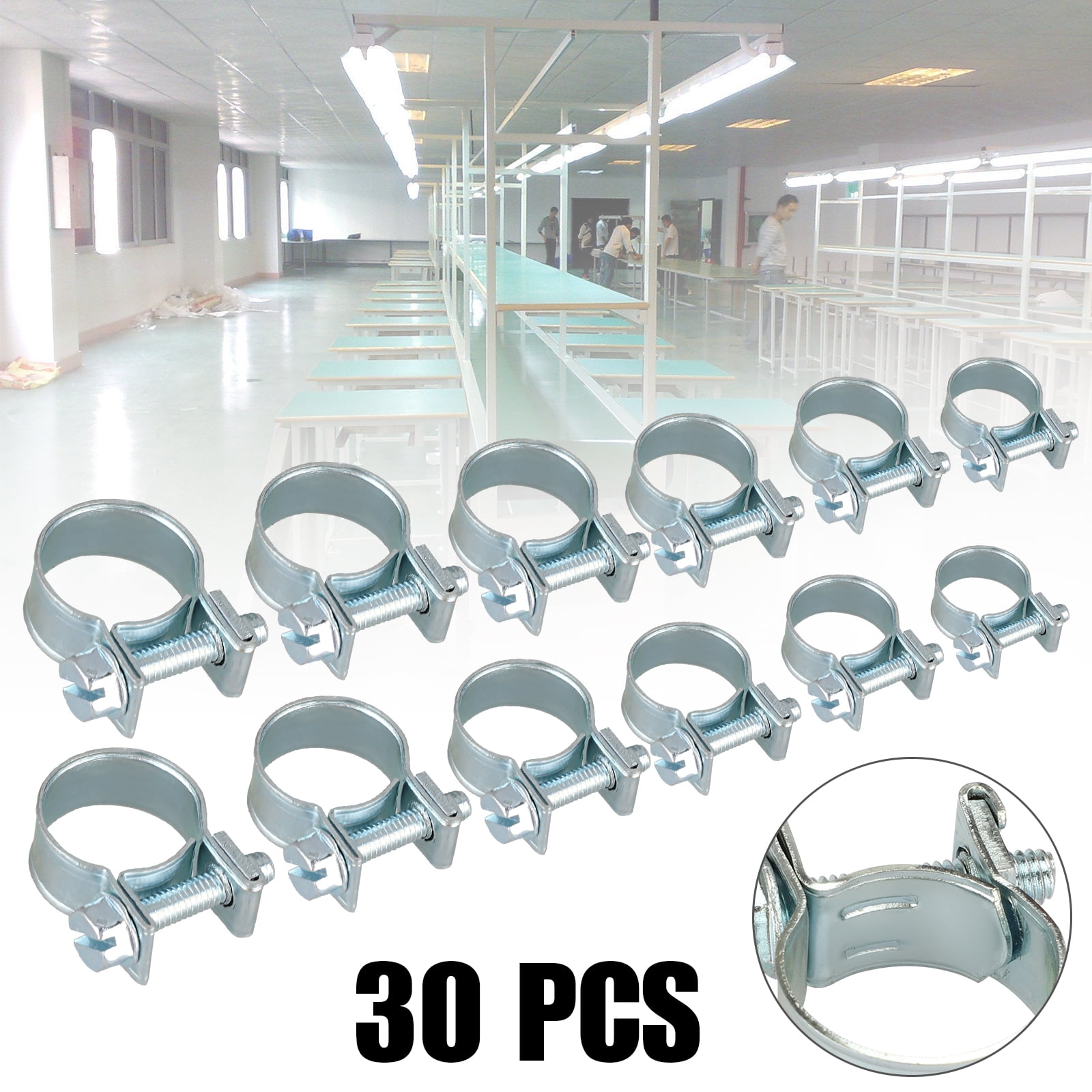 EEEkit Hose Clamps Assortment Adjustable Hose Clamps 30pieces, Fuel