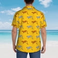 thumbnail image 4 of Fuzoiu Leopard Print Print Hawaiian Shirt for Men, Summer Beach Casual Short Sleeve Button Down Shirts, Men’s Beach Summer Shirts with Pocket,Small, 4 of 7