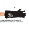 thumbnail image 4 of Guantes para chimenea RAPICCA, resistentes al calor, de piel negra, 4 of 7