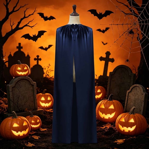 JOANKDMI Unisex Halloween Cape Hooded Long Cloak Solid Satin-Like Role Play Robe for Vampire Witch Costume Party Role Play Outfit Accessories