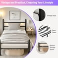 thumbnail image 4 of Chuangshuo Guard Twin Size Bed Frame with LED Storage Headboard Shelf , Metal Platform Bed, Noise-Free, Black, 4 of 8