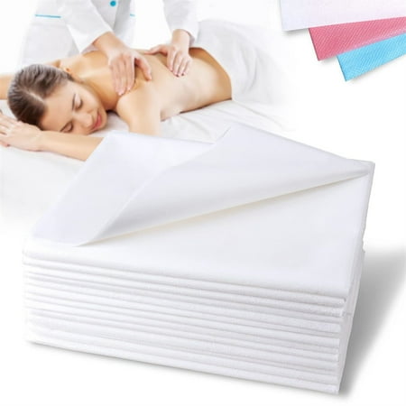 20Pcs Non-Woven Bed Sheets 31*71Inch Massage Table Sheets Disposable Bed Cover Oil-Waterproof Care Bed Sheets SPA Bed Cover for Massage Beauty Tattoos Salon (White)