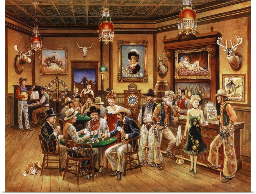 Great BIG Canvas | "Western Saloon" Art Print - 30x24 - Walmart.com