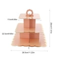 thumbnail image 3 of MTBLYS Soporte de 3 niveles para cupcakes y postres|ideal para fiestas de cumpleaños y bodas| Bandeja de plástico escalonada con borde dorado festoneado para servir cupcakes|pasteles o aperitivos, 3 of 6