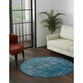 thumbnail image 3 of Unique Loom Sofia Collection Area Rug - Casino (5' Round Blue/Ivory), 3 of 10