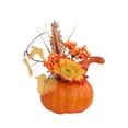thumbnail image 4 of Centros de mesa artificiales para decoración de fiestas, arreglos florales artificiales, decoración de Acción de Gracias de otoño para adornos de Macarena  Escultura de calabaza, 4 of 8