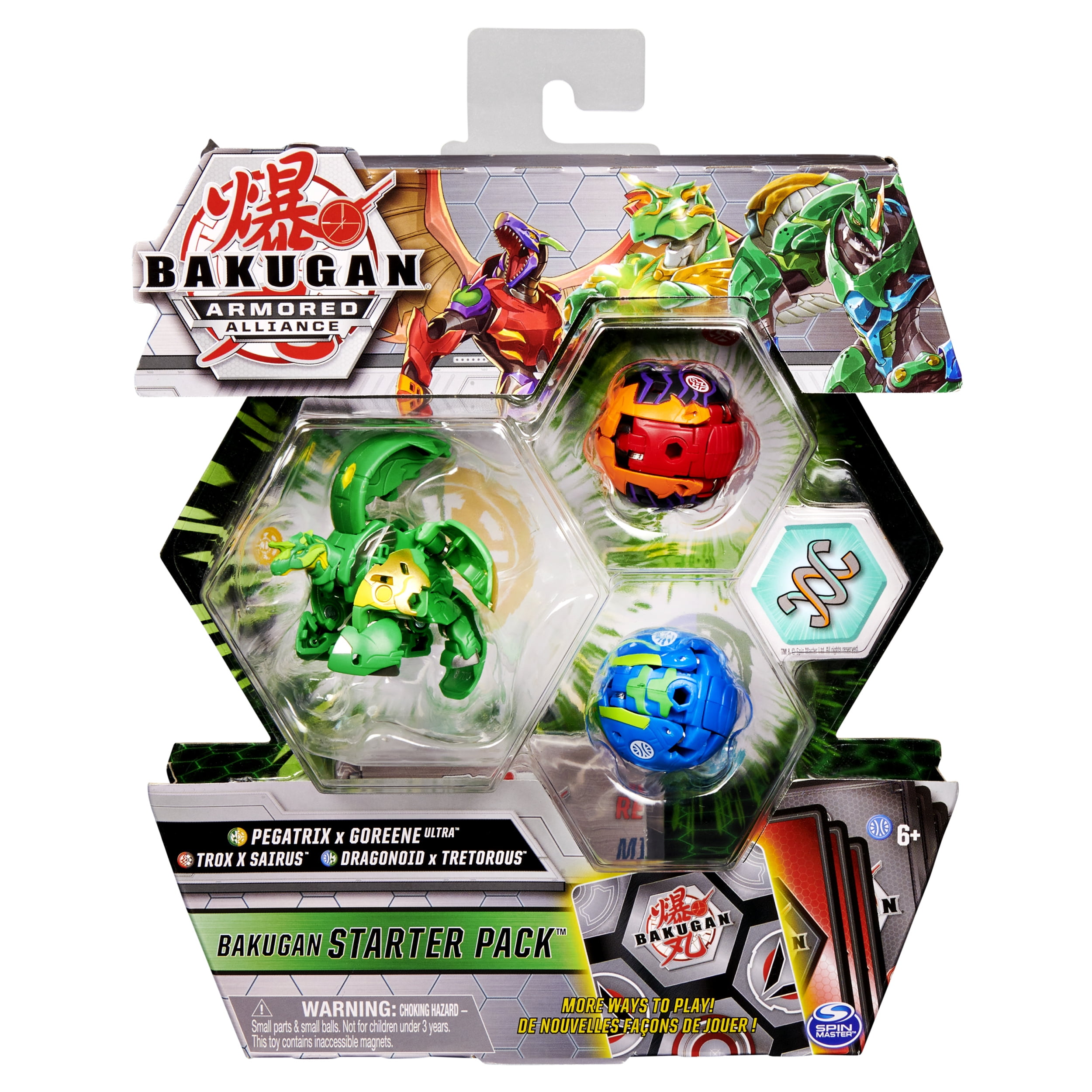 Bakugan Starter Pack 3-Pack, Fused Pegatrix x Goreene Ultra, Armored  Alliance Collectible Action Figures