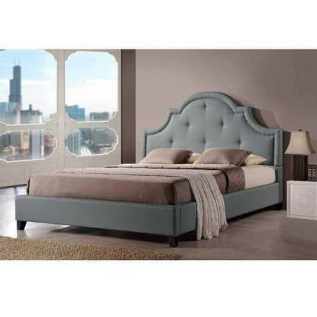 Baxton Studio Colchester Linen King Modern Platform Bed, Grey