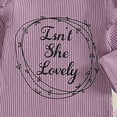 thumbnail image 4 of CAUYDY Newborn Baby Girl Clothes Long Sleeve Ruffle Romper Pants Hat Headband 4PCS Outfits Set for Infant 0-3M 3-6M Preemie Girls Fall Winter Spring Summer (Sizes Newborn,Purple), 4 of 7