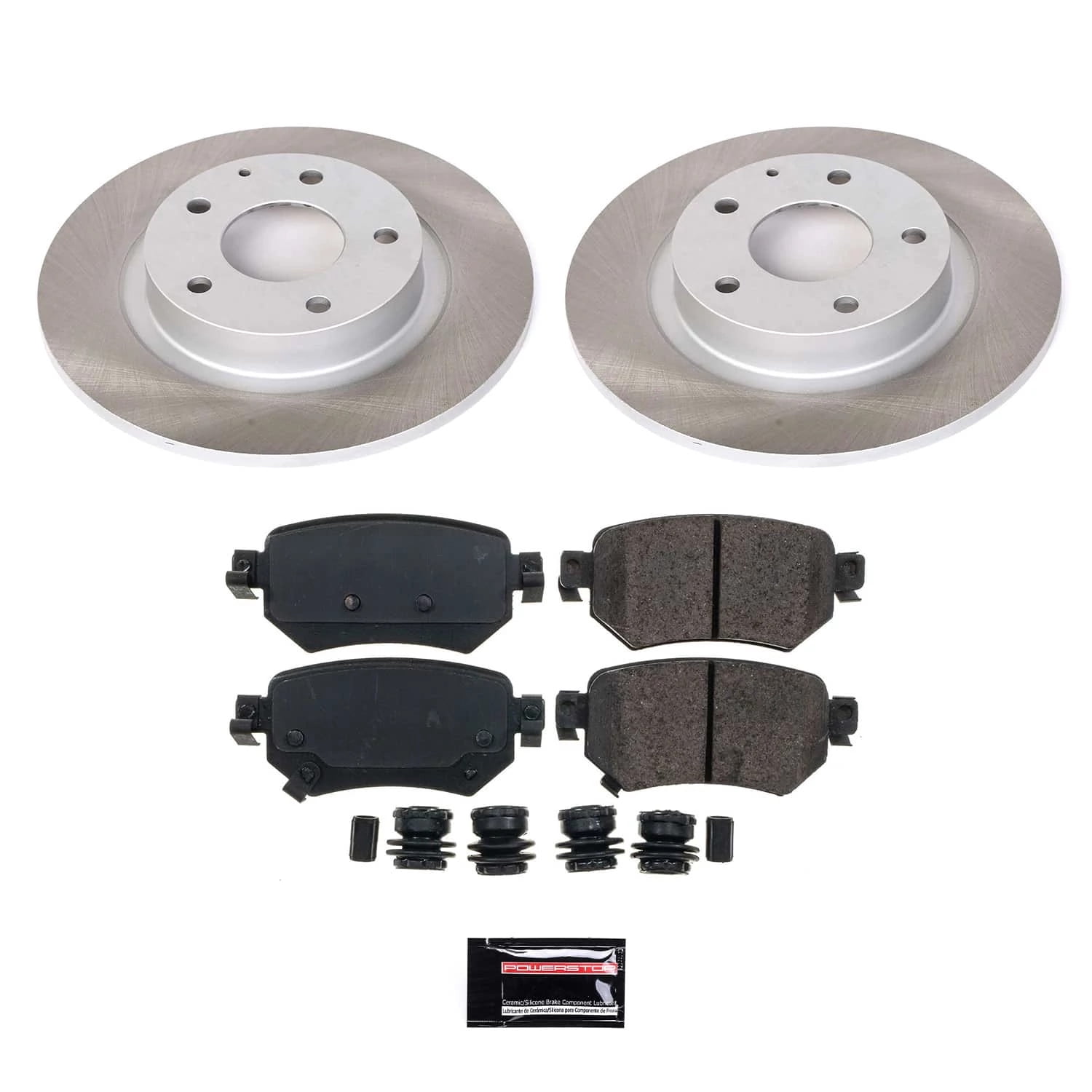 PowerStop Rear Semi-Coated Rotor and Low-Dust Ceramic Brake Pad Kit SC8068