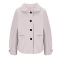 thumbnail image 5 of Ashirexll Oversized Cardigans for Women, Womens Winter Coats, Women's Solid Color Wool Jacket Turndown Collar Button Up Pocket Cardigan, 5 of 7