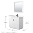 thumbnail image 6 of Wyndham Collection Miranda 36" Wood&Marble Single Bathroom Vanity in White/Black, 6 of 7
