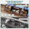 thumbnail image 4 of Plonmago 5 Drawers TV Stand with Mount for 45/55/65/70 inch TVs, 51.2" LED TV Stand with Power Outlets & Storage,TV Console Table for Bedroom, Rustic Brown, 4 of 7