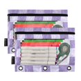 thumbnail image 2 of Dailycode 2 Pack Pencil Pouch for 3 Ring Binder Smooth Zipper Folders with Pockets Clear Window Pencil Case, Lavender Lilac Gingham, 2 of 6