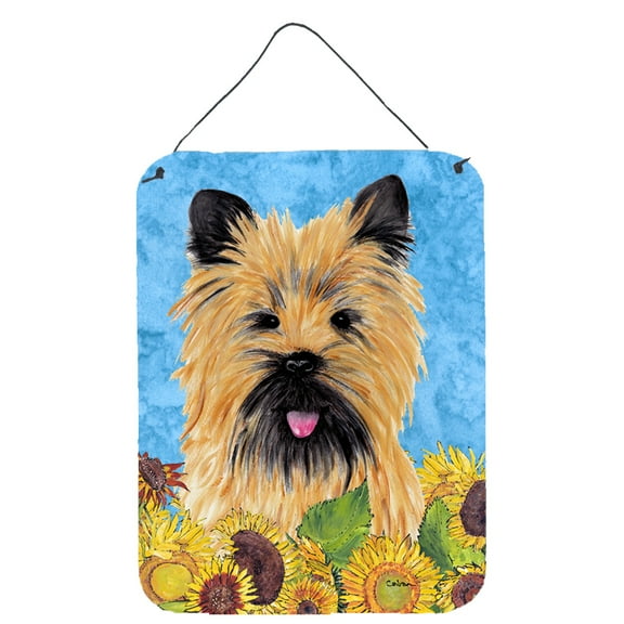 Cairn Terrier in Summer Flowers Wall or Door Hanging Prints