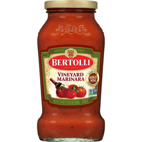 Bertolli Marinara Sauce with Burgundy Wine, Spaghetti Tomato Pasta Sauce, 24 oz