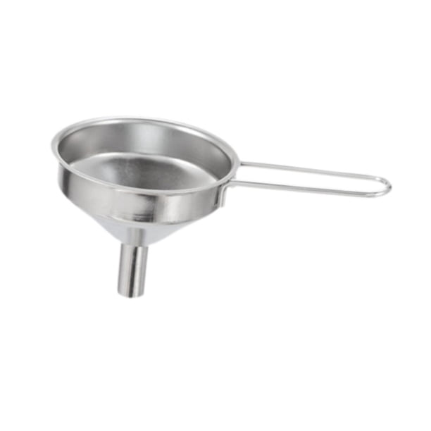 Embudo de cocina de acero inoxidable Embudo con mango Embudo de cocina pequeño para llenar botellas Herramienta dispensadora de aceite en polvo