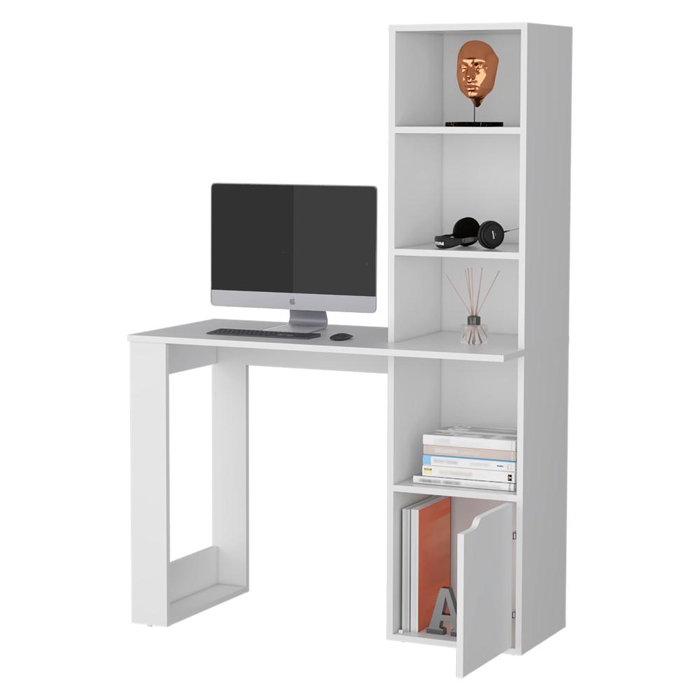FM FURNITURE LLC Anson Computer Desk with 4-Tier Bookcase and 1-Door Cabinet - image 2 of 7