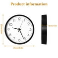 thumbnail image 2 of Wall clock Plastic Silent Suitable for decoration 10in Black, 2 of 4
