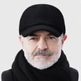 thumbnail image 4 of WZXFASHION Ruhuadgb Men Winter Baseball Hat Long Brim Solid Color Windproof Cold Ear With Earflap Cold Weather Father Clothing Shoes & Accessories Grey One Size, 4 of 4