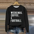 thumbnail image 4 of Bmisegm Women Autumn Winter Rugby Printed Round Neck Long Sleeve Womens Sweatshirts Casual Sports Sweatshirt for Fashion Black XXL, 4 of 5