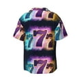 thumbnail image 2 of KLL 777 Print Men's Shirt Short Sleeve Button Down Summer Cuba Beach Shirts- Large, 2 of 7