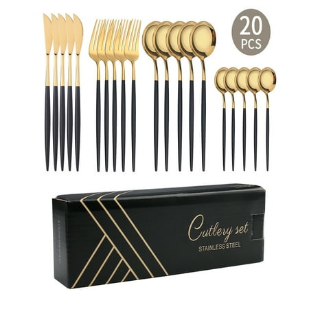 

Stainless steel 20-piece color box western food tableware set