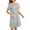 Gray, variant on FAHXNVB Zipper Front Robes for Women Short Sleeve Striped House Coat Casual Loose Fit Soft Loungewear Nightgown with Pockets S-2XL