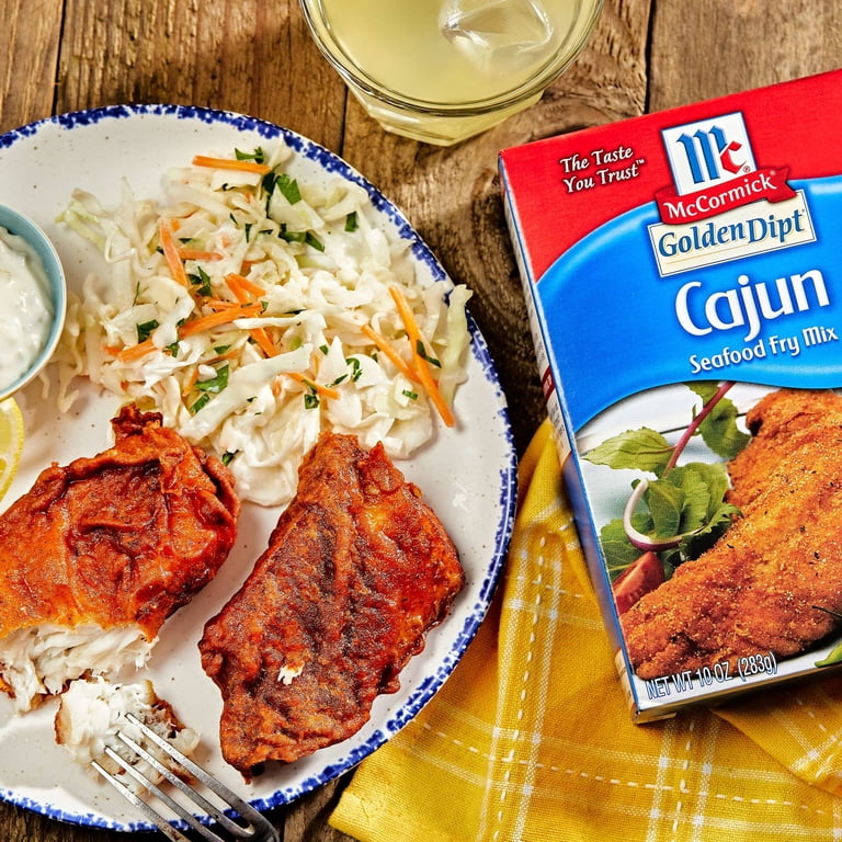 McCormick GOLDEN DIPT Cajun Style Seafood Fry Mix, 10.0 oz Box
