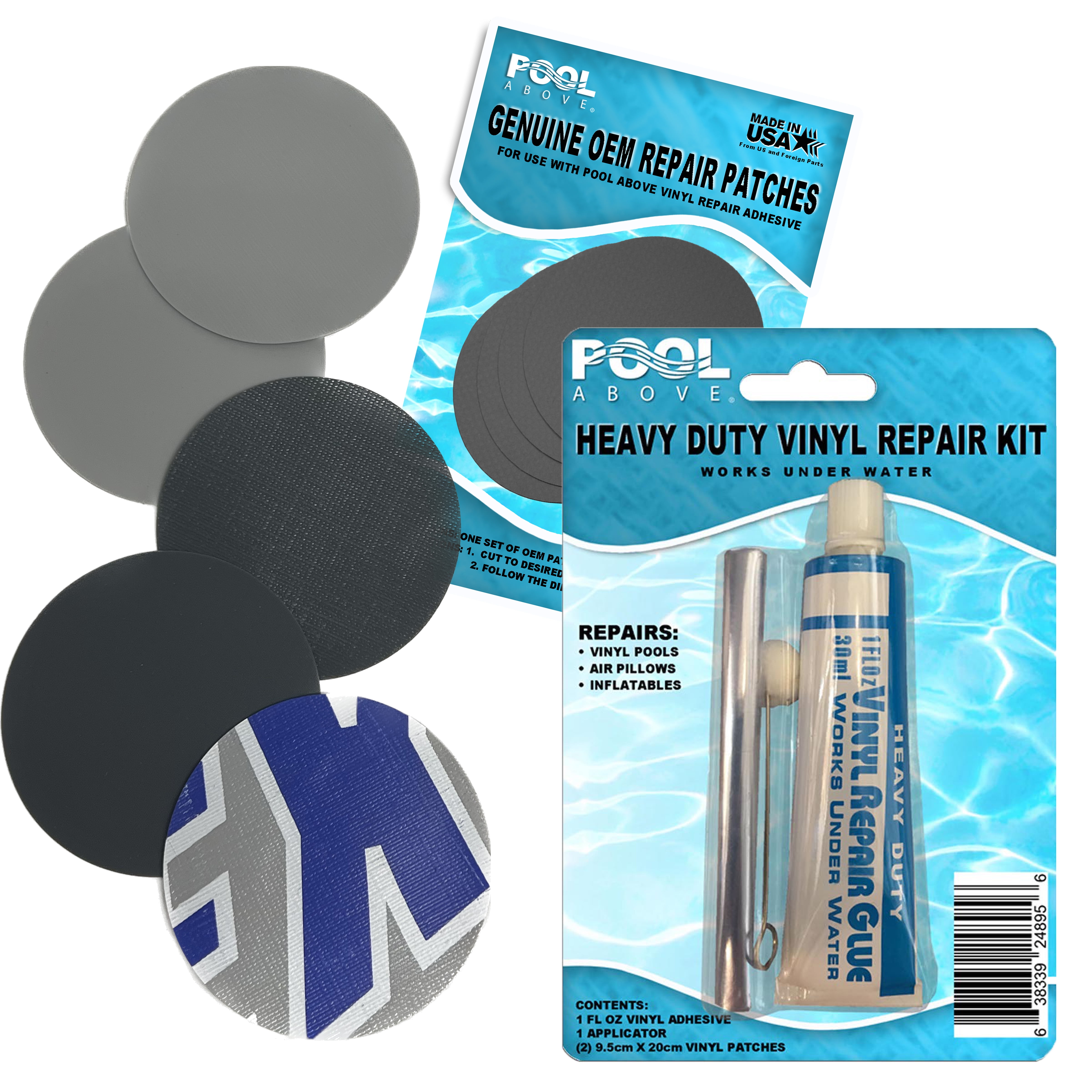 Pool Above Heavy Duty Vinyl Repair Patch Kit for Inflatables Boat Raft