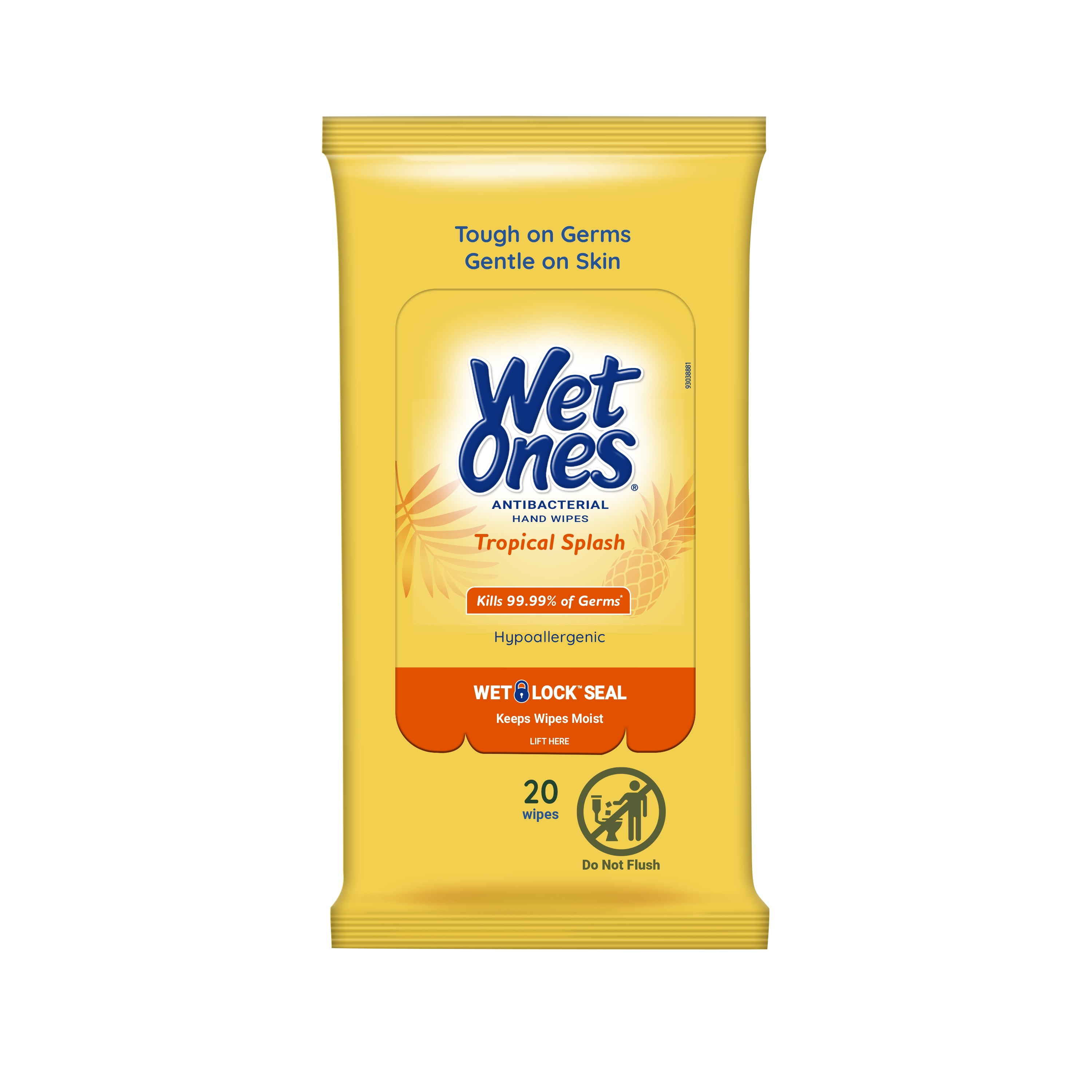 Wet Ones Antibacterial Hand Wipes Travel Pack, Tropical Splash Citrus Scent, 20 Count
