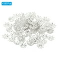 thumbnail image 3 of Uxcell Flower Bead Caps, 100Pcs 11x4mm Hollow Metal Spacer Bead End Caps Silver White, 3 of 6