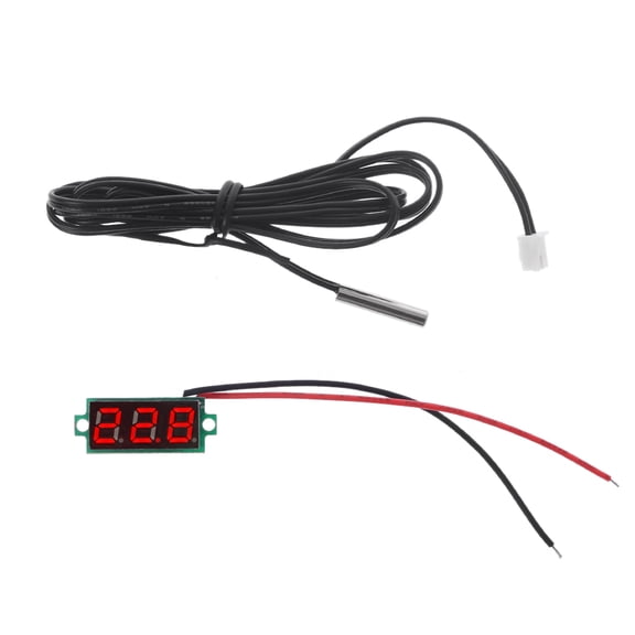 JUNTEX 0.28" Display Digital Thermometer with NTC Metal Probe for Air Conditioner