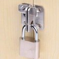 thumbnail image 2 of Cerradura de puerta con cerrojo de candado de acero inoxidable, pestillo de puerta antirrobo pequeño para inodoros, ventanas, muebles para mascotas, cerradura de puerta, izquierda, 2 of 4