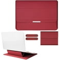 thumbnail image 1 of Housse de Protection pour Ordinateur Portable 13-13,5 Pouces avec Fonction Support en Cuir PU Doux (Rose Doré)-Rouge, 1 of 6