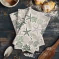 thumbnail image 6 of Green Coastal 1 Pack Kitchen Towel, Water Absorbent Dish Towel, Ocean Coral Starfish Seahorse Farmhouse Decorative Hand Towels - Quick Drying Cloth for Cooking Baking, 18x28 Inch, 6 of 8