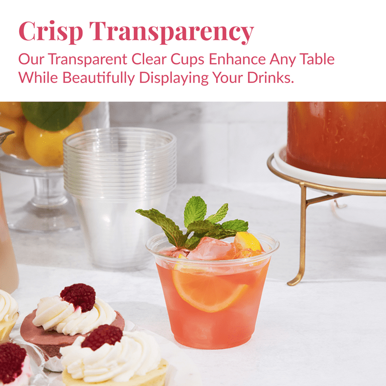 40-Pack 12oz Plastic Stemless Wine Glasses – Clear, Ribbed, Disposable For Parties, Weddings, Events