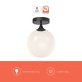 thumbnail image 2 of Alora Lighting FM505108MBOP Nouveau 8" Wide Semi-Flush Globe Ceiling Fixture - Black, 2 of 7