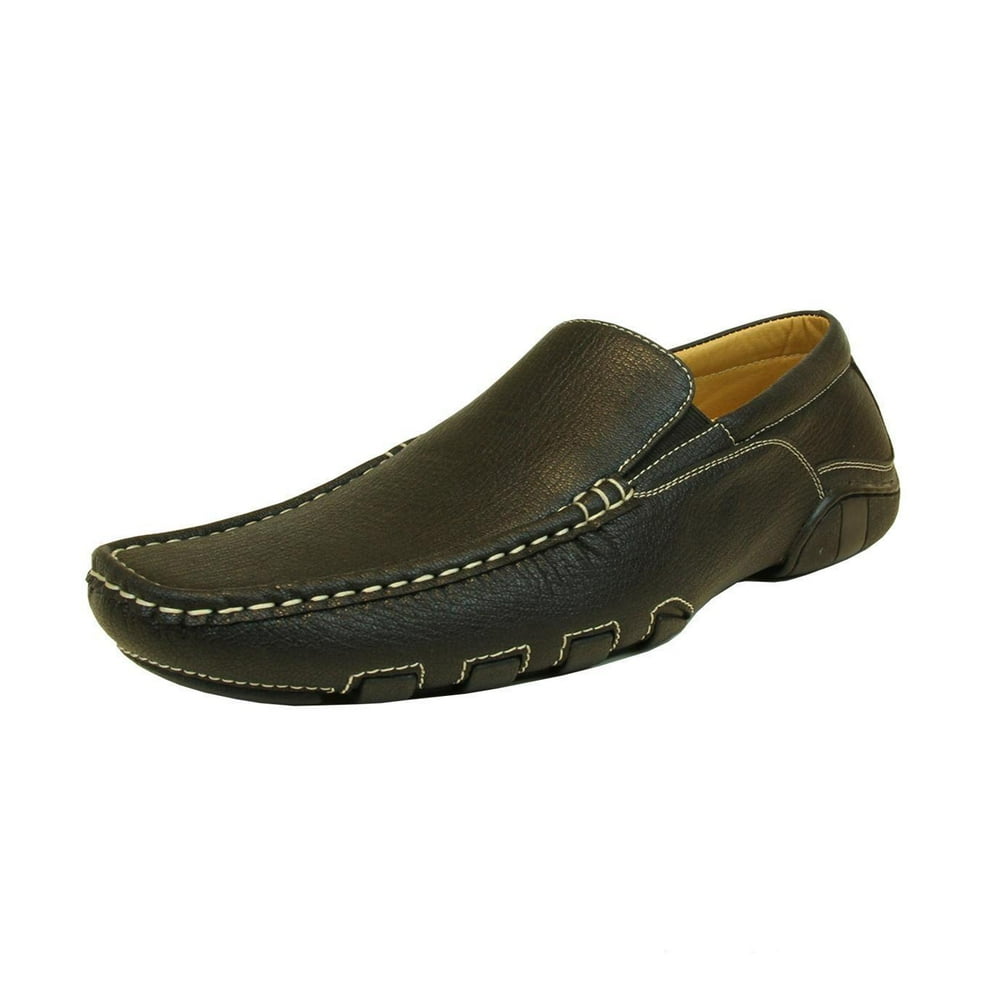Coronado - CORONADO Men Casual Shoe MOC-2 Driving Moccasin with Stitched Toe BLACK (10 D(M) US