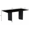thumbnail image 5 of LeisureMod Olyra Dining Table Rectangular Kitchen Table with a 55" Wide Glass Tabletop and Steel Base for Home and Kitchen in Black, 5 of 10