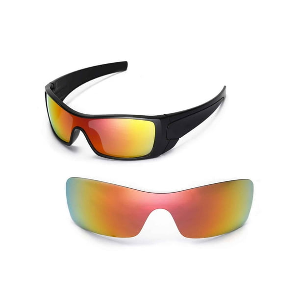 Walleva Fire Red Replacement Lenses for Oakley Batwolf Sunglasses -  