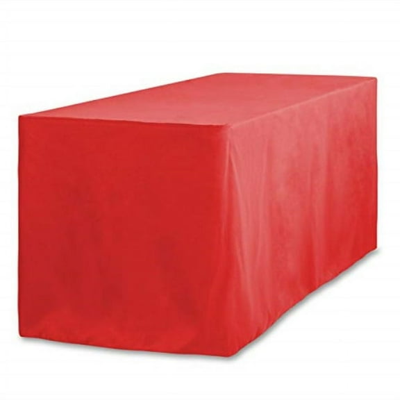 LinenTablecloth 6 ft. Fitted Polyester Tablecloth Red