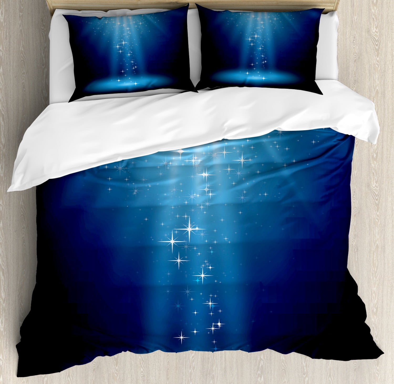 Magic Duvet Cover Set King Size, Magical Starry Night Sky Vibrant Blue ...