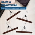 thumbnail image 4 of BagDream 20 Pack Wooden Pants Hangers with Clips, Non Slip Walnut Skirt Hangers Smooth Wood Clamp Hanger ith 360°Swivel Hook for Pants, Jeans, Slacks, 4 of 8