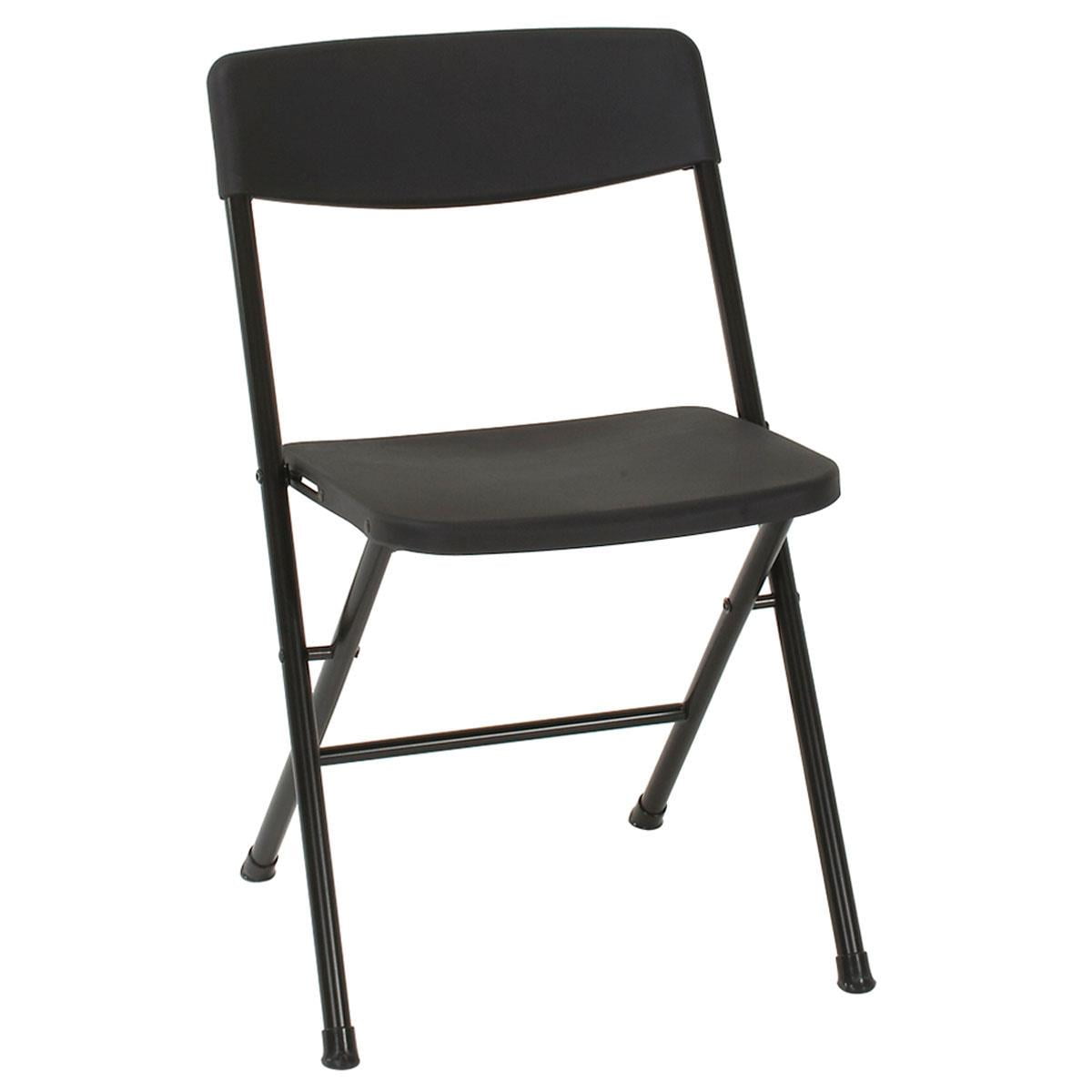 Resin Folding Chair with Molded Seat and Back, Black, 4-Pack - Walmart.com